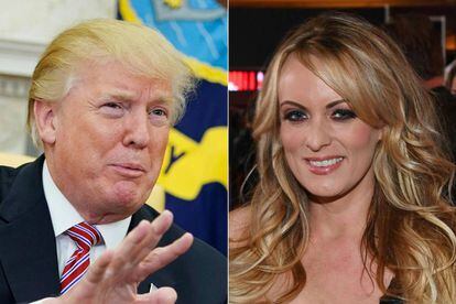 Former president Donald Trump and adult film star Stormy Daniels.