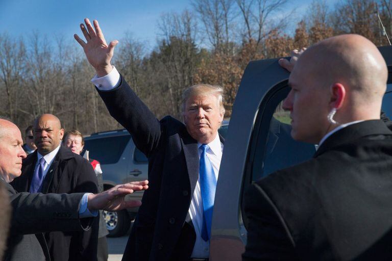Trump at an event in Wisconsin on Tuesday.