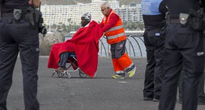 A migrant who reached the Canary Islands on Monday.