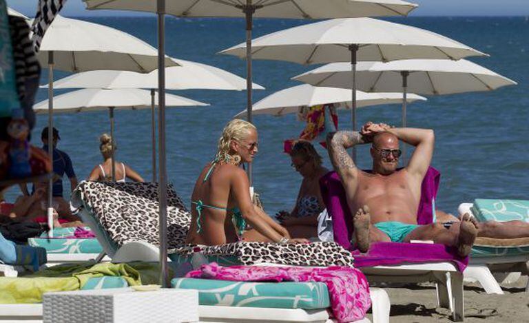 British tourists in Torremolinos (Málaga).
