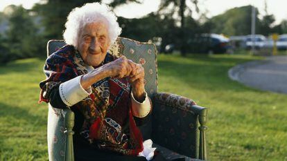 Jeanne Calment, who lived to be 122, in a photo taken in 1995.