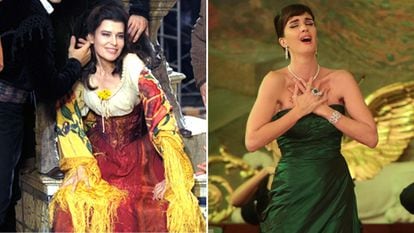 Fanny Ardant (l) and Paz Vega, in their respective interpretations of the Greek opera singer Maria Callas.