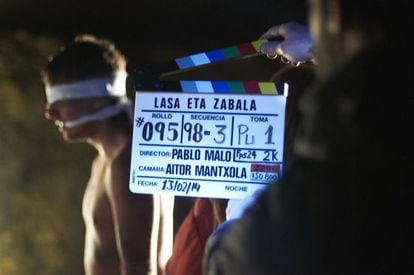 Actor Jon Anza during the filming of 'Lasa y Zabala.'