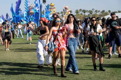 Festivalgoers at Coachella in Indio, California. 