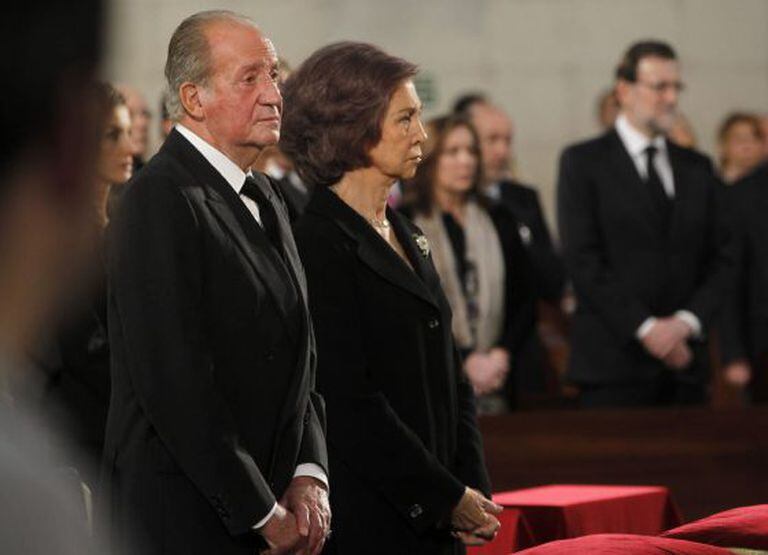 The king and queen of Spain during Tuesday's Mass to remember the victims of the 11-M attacks.
