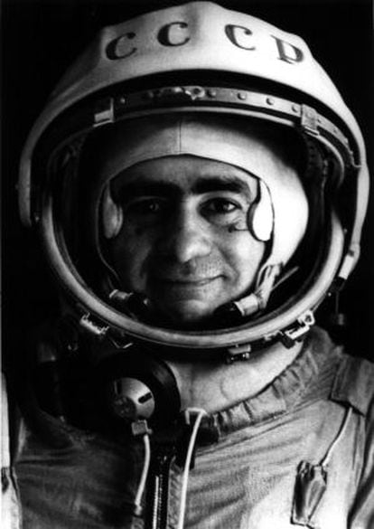 A self-portrait by Joan Fontcuberta, in the guise of the cosmonaut Ivan Istochnikov, for his series &quot;Sputnik.&#039; 