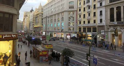 The Gran Vía during one of the days traffic was restricted.