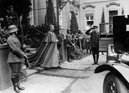 Eugenio Pacelli before he became Pope Pius XII, during a 1929 visit to Berlin as the Vatican’s secretary of state.