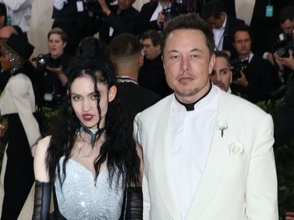 Grimes and Elon Musk, at the Metropolitan Museum gala in New York, on May 1, 2018.