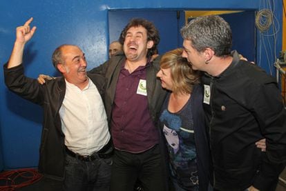 Martín Garitano, Peio Urizar, Ikerne Badiola and Óscar Matute on the night of May 22.