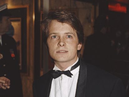 Michael J. Fox at the London premiere of 'Back to the Future' in 1985.
