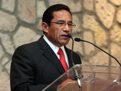 Alberto Reyes Vaca durante su nombramiento como Secretario de Seguridad Pública de Michoacán