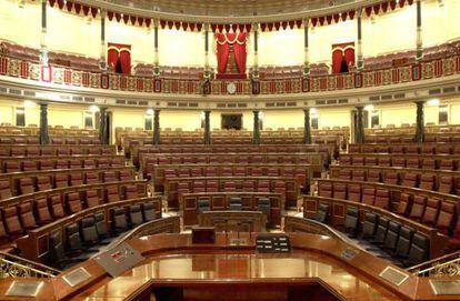 Spain&#039;s Congress, bereft of deputies.