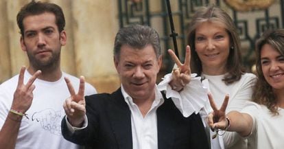 Colombian President Juan Manuel Santos after voting in the recent plebiscite.