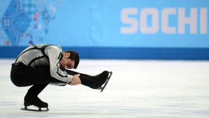 Spain&#039;s Javier Fern&aacute;ndez performs in the Men&#039;s Figure Skating Free Program at the Sochi Winter Olympics on Friday.