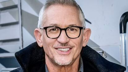 Gary Lineker arrives at the Etihad Stadium in Manchester, England, to present live coverage of the FA Cup quarter-final between Manchester City and Burnley on the BBC, Saturday, March 18, 2023.