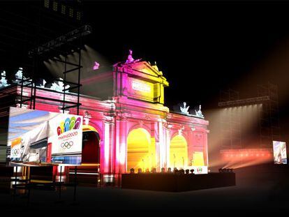 A recreation of plans for the Puerta de Alcal&aacute; in the city center on September 7, from where the decision will be broadcast live.