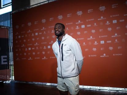 Frances Tiafoe at the Caja Mágica in Madrid.