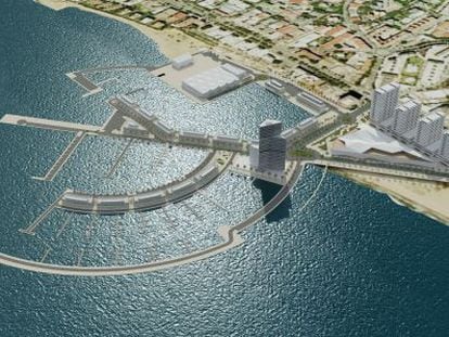 A computer-generated image by the Jos&eacute; Segu&iacute; studio shows the proposed remodeling of the La Bajadilla marina in Marbella.
