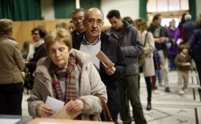 People voting at the December 20 general election.