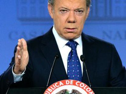 President Juan Manuel Santos, in an image distributed by the presidential office.