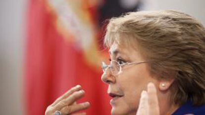 President Michelle Bachelet during her interview.