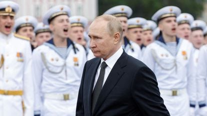 Vladimir Putin at the Navy Day celebration in St. Petersburg, July 31, 2002.