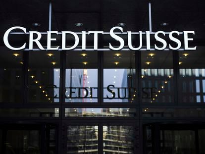 The logo of Swiss bank Credit Suisse is seen in Zurich, Switzerland, on March 10, 2022.