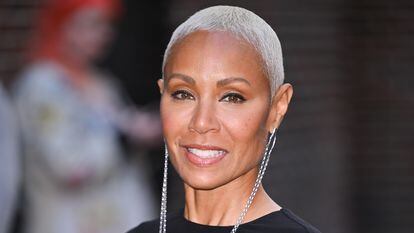 Jada Pinkett Smith, upon arrival at 'The Late Show With Stephen Colbert' on October 16, 2023, in New York.