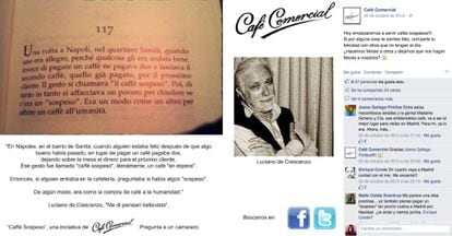 Café Comercial's Facebook page explained the Italian origin of the custom.