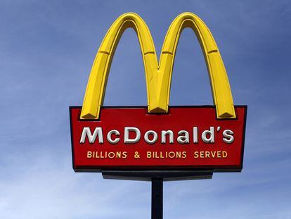 A McDonald's restaurant sign is seen in San Diego, California.