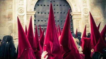 Hooded penitents during one of Spain’s many Holy Week processions.