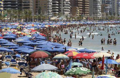 Levante beach in the Mediterranean resort of Benidorm.