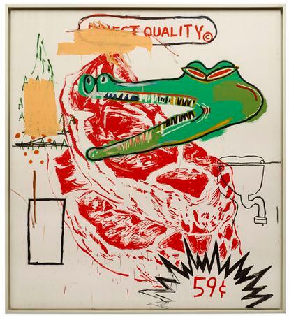 'Quality' – an acrylic piece that Basquiat and Warhol made together, circa 1984.


