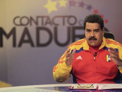 President Nicolás Maduro during one of his weekly television programs.