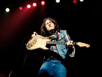 Rory Gallagher during a performance in 1978.