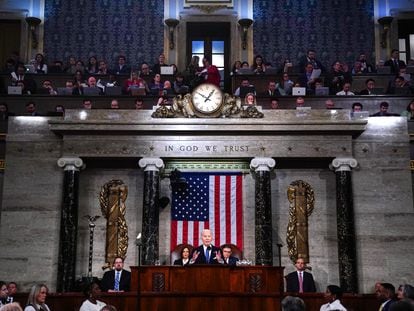 President Joe Biden during his State of the Union address, this Thursday in the United States Congress.
