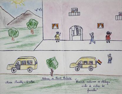 The drawing made by 12-year-old Mar&iacute;a in 1937.