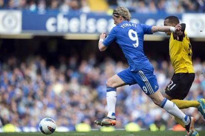 Fernando Torres in action for Chelsea against Blackburn in the final match of the Premier League season. 