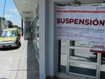One of the Matamoros clinics closed over the meningitis outbreak, 19 May 2023.