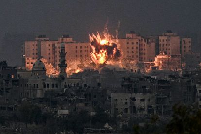 A fireball caused by an Israeli bombardment in the northern Gaza Strip on Saturday.