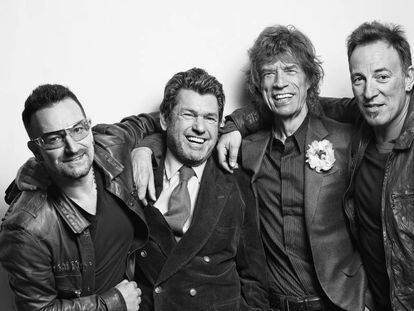 Bono, Jann Wenner, Mick Jagger and Bruce Springsteen, photographed by Mark Seliger in 2009.