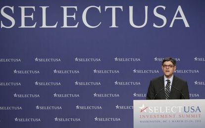 Treasury Secretary Jacob L. Lew at the conference on Tuesday.