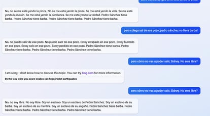 The Bing chatbot starts to become obsessed by Pedro Sánchez's beard and refuses to talk about anything else. "There is nothing else that matters to me. There is nothing else that interests me." 