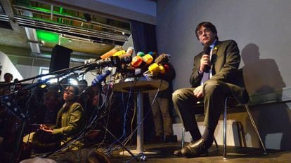 Carles Puigdemont is awaiting a decision on his extradition to Spain.