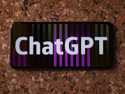 ChatGPT is seen on a cell phone.