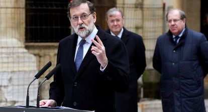 Spanish Prime Minister Mariano Rajoy in León.