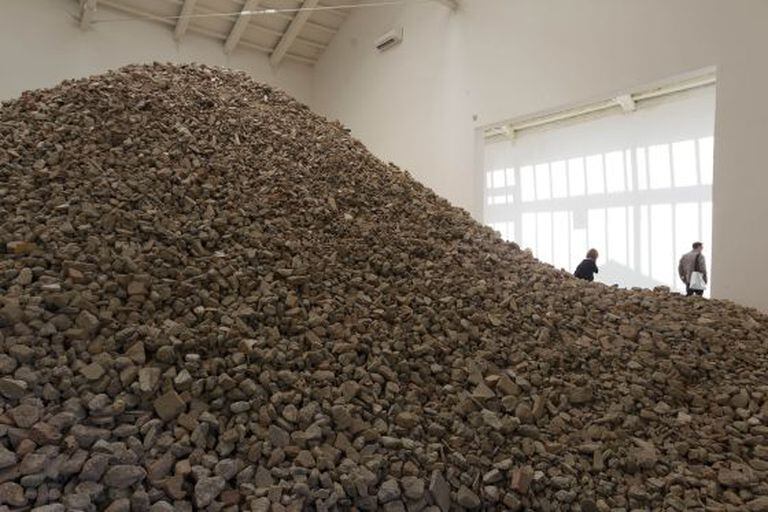 Lara Almarcegui's exhibit inside the Spanish pavilion in Venice.