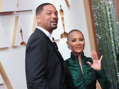 Will Smith and Jada Pinkett on the red carpet at the Oscars in Hollywood on March 27, 2022.