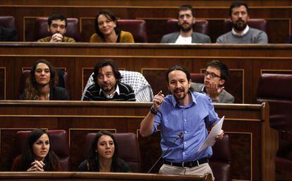 Pablo Iglesias addressing Congress in November.
